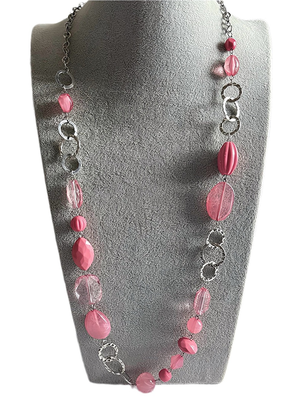Pretty in Pink Beaded Chain Necklace